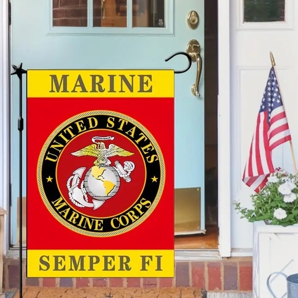 🇺🇸”Marine Semper Fi” Double Sided 12” X 18” Garden Flag! - Picture 5 of 7